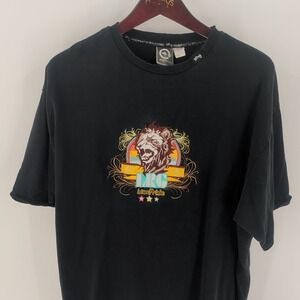 Vintage  LRG Lion Pride Lng‎ Equipment Embroidered Cotton T-Shirt Black Size XL